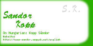 sandor kopp business card